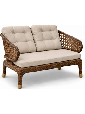 Çavdar Group Cenevre 2'li Raddan Koltuk 2 Kişilik El Örmesi Bank Bahçe Balkon Teras Koltuğu