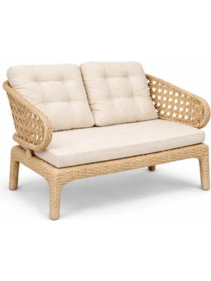 Çavdar Group Cenevre 2'li Raddan Koltuk 2 Kişilik El Örmesi Bank Bahçe Balkon Teras Koltuğu