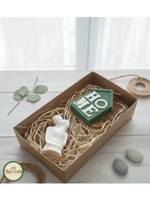 Han Crafts Sarılan Çift ve Home Temalı Dekoratif Mum Seti