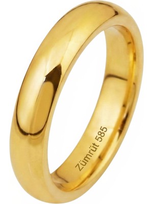 Zümrüt Sarraf 14 Ayar Altın 4 mm Düz Alyans