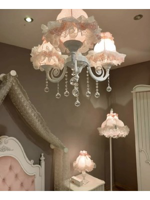 PremiumPort Özel Tasarım 3 Kollu Dantelli Ithal Döküm Avize, Elde Yıkanabilir