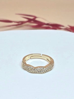 Zirkon Taşlı Örgü Figür Gold Yüzü