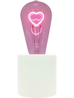 PremiumPort Şık Kalpli Dekoratif Masa Lambası, Sıcak ve Yumuşak Işıklandırma