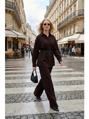 Lela Regular Fit Kemer Detaylı Yüksek Bel Takım Bayan Takım 6928887