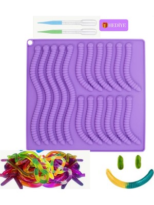 Şenhomee Epoksi Silikon Sugarcraft Şekerleme Jelibon Solucan