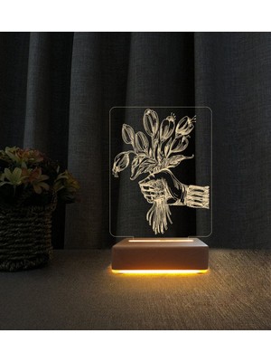 PremiumPort 3D LED Masa Lambası, Şık ve Modern Tasarım, Ambiyans Yaratıcı Işık