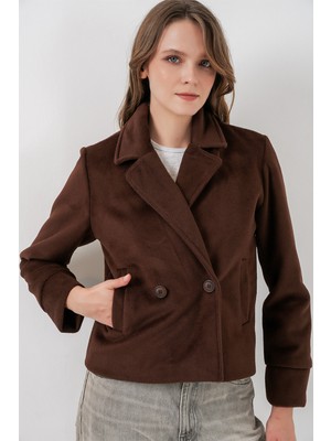 Bigdart Kadın Kısa Kaşe Ceket 0725 - Kahverengi