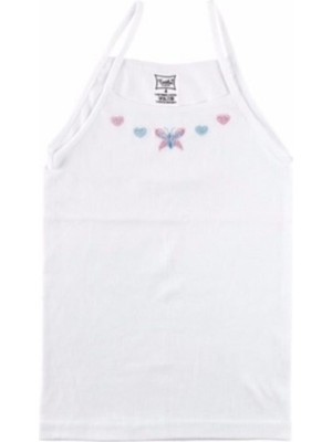 Tutku Kız Çocuk Beyaz 6'lı Paket Işlemeli Atlet Ip Askı Atlet-Beyaz-2