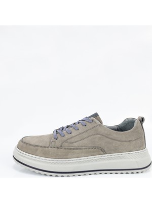 Aktaş Ayakkabı Erkek Gri Hakiki Deri Ortopedik Casual Ayakkabı