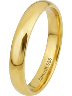 Zümrüt Sarraf 14 Ayar Altın 4 mm Bombeli Alyans