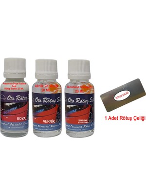 Şehzat Ral 3005 Şarap Kırmızısı Rötuş Seti (Boya+Vernik+Solusyon+Çelik)