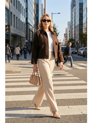 Lela Regular Fit Klasik Yaka Astarlı Cep Detaylı Ceket Bayan Ceket 6927670