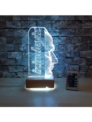 Teknotrust 3D Tasarım Lamba, Renkli Işık, Doğum Günü Hediyesi, Atatürk Izindeyiz