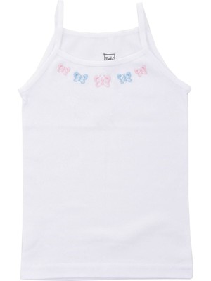 Tutku Ip Askı Kız Çocuk Ribana Atlet 6'lı-Beyaz-5