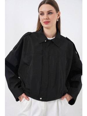 Bigdart Kadın Oversize Kısa Ceket 0732 - Siyah