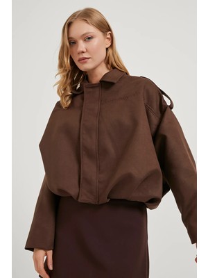 NoirForge Yeni Sezon Kadın Süet Etkili Bomber Ceket – Oversize, Günlük & Trend Model