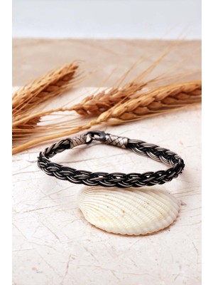 Sümer Telkari Kazaziye Işlemeli Sepet Örgü Elişi 1000 Ayar 21,50 cm Gümüş Erkek Bileklik 4833