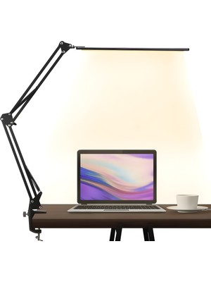 PremiumPort Kısılabilir LED Ofis Masa Lambası, USB Şarj Portu ve 3 Aydınlatma Modu