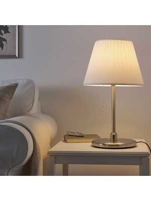 PremiumPort Beyaz Nikel Kaplama Abajur, Eşit ve Rahat Atmosyon Yapan Dekoratif Işık