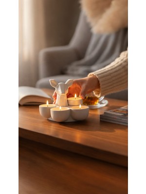 Bonjorno Aksesuar Karaca Biblo Mumluk Seti Dekoratif (3 Mum Hediyeli)