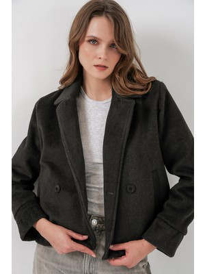 Bigdart Kadın Kısa Kaşe Ceket 0725 - Antrasit
