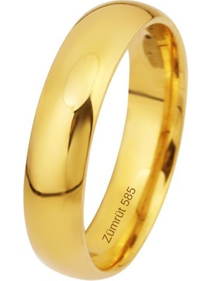 Zümrüt Sarraf 14 Ayar Altın 6 mm Bombeli Alyans