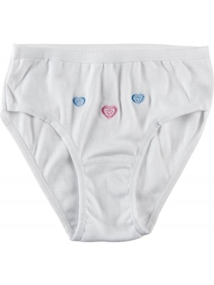 Tutku Kız Çocuk Beyaz Ince Bel Işlemeli Bato Külot-Beyaz-2