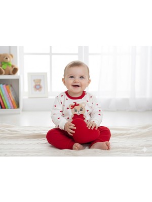 Kız Bebek Pamuklu Takım Ayıcık Nakışlı Günlük Şık Kombin Babies