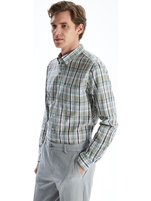 Lc Waikiki Yeni Sezon Regular Fit Uzun Kollu Ekose Poplin Erkek Gömlek