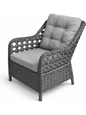 Çavdar Group Icon Tekli Raddan Bahçe Koltuğu Bahçe Balkon Teras Tekli Minderli Sandalye Koltuk