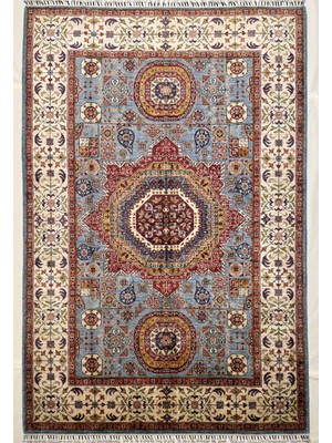 El Dokuma Orijinal Afgan Halı Memlük Desenli Kök Boya