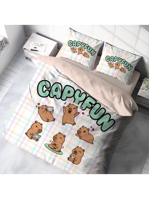 Hediyechy Capybara Temalı Çift Kişilik Nevresim Takımı