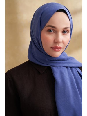 Armanda Lyocell Viskon Nomade Desen Şal 3354-İNDİGO