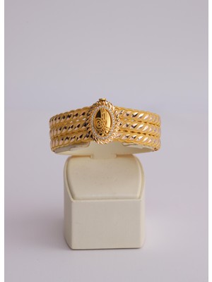 Narin Mücevherat Nar-In Altın Mücevherat Burma Görünümlü Tuğralı Altın Kelepçe 24