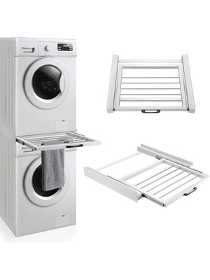 Çamaşır ve Kurutma Makinesi Üstü Sürgülü Çekmeceli Düzenleyici Raf – 61 cm