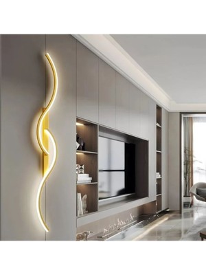PremiumPort Şık LED Aplik Duvar 3 Renkli Gold, Modern ve Zarif Dekorasyon Araçları