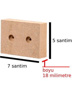 X-Perk Masa Sandalye Koltuk Sehpa Kanepe Ünite Ayak Yükseltici Yükseltme Takoz Doğal Boyasız Boy 18 Milim En 7x5 Santim