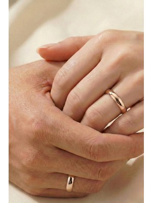 Zümrüt Sarraf 14 Ayar Altın 5 mm Rose Alyans