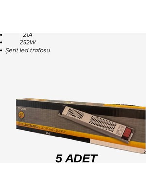 Cata CT-2677 Şerit LED Trafosu 21A - 5’li Paket