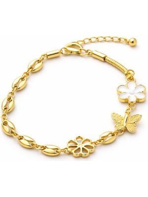 Ekonomik Sepeti Kelebek Desenli Çelik Bileklik