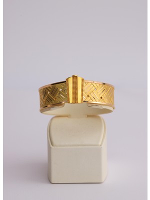 Narin Mücevherat Nar-In Altın Mücevherat Hasır Görünümlü Modern Altın Kelepçe 20