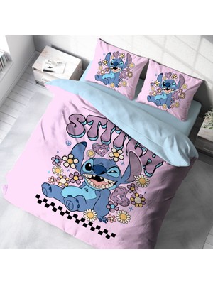 Hediyechy Stitch Temalıçift Kişilik Nevresim Takımı