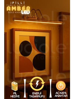PremiumPort Parlak Gold Kasa Amber LED Flüt Tablo Aplikasyonu, Banyo ve Aynalar Için