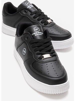 Ccway Bağcıklı Kadın Spor Ayakkabı Siyah Beyaz