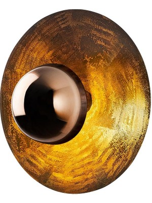 PremiumPort Vintage Bakır Kaplama Metal Duvar Aplikası, Şık ve Sıvama Aydınlatma