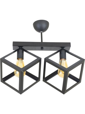 PremiumPort Modern Geometrik Metal Küp Avize, Şık ve Şekilli Tasarım