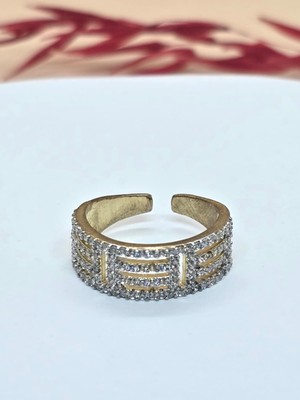 Payetli Gold Renk Yüzük