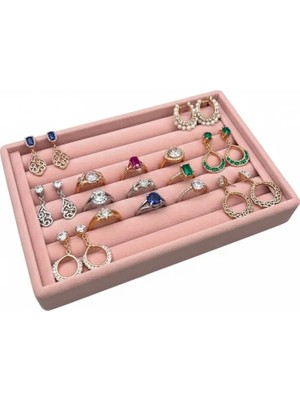 Megass Dekor Tunus Model Süet Kumaş Pembe Renk 14/22 cm Sosisli Yüzük Standı