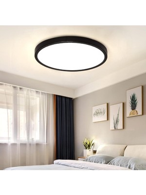 PremiumPort Modern LED Avize, Antrasit Kasa, 24W, 6500K, Buz Beyaz Işık, Ev ve Ofis Aydınlatması