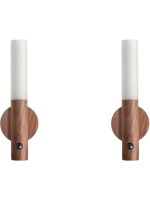 PremiumPort 2'li Sensörlü Şarjlı LED Duvar Aplik, Günışığı 3200K